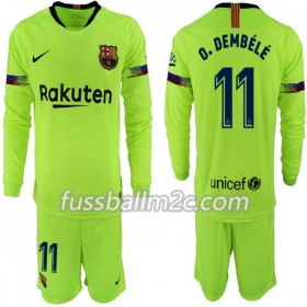 Fußballtrikots FC Barcelona O. Dembele 11 Kinder Auswärts Trikotsatz 2018-2019 Langarm